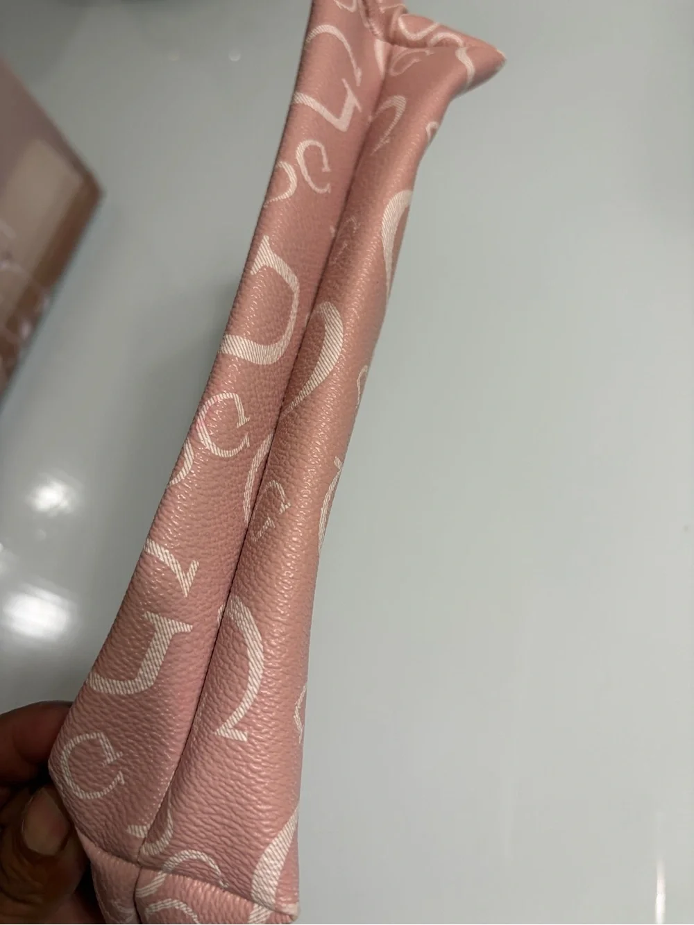 Guess Blush Pink Logo Zip Pouch